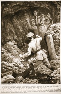 Lieutenant Morland Making Prisoners of Eighteen Germans in a Mine at Givenchy by H. Ripperger
